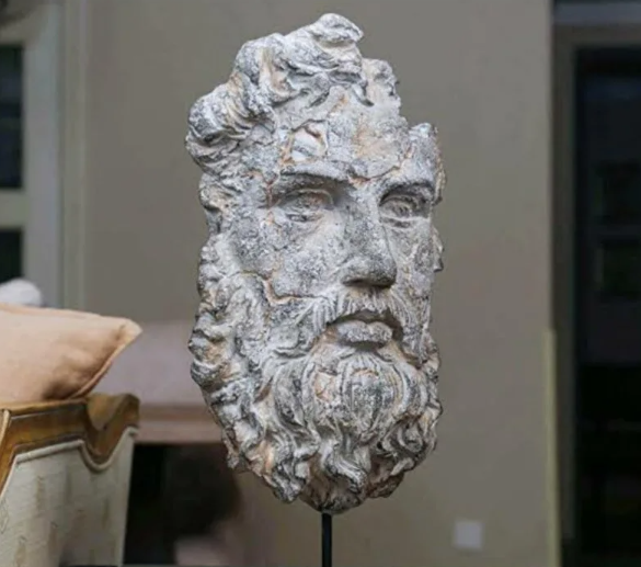 Ancient Zeus Statue, Greek God Zeus Bust, Mythology Inspired Zeus Statue, Zeus Head Sculpture, Ancient Greek Zeus Bust, Greek God Sculpture