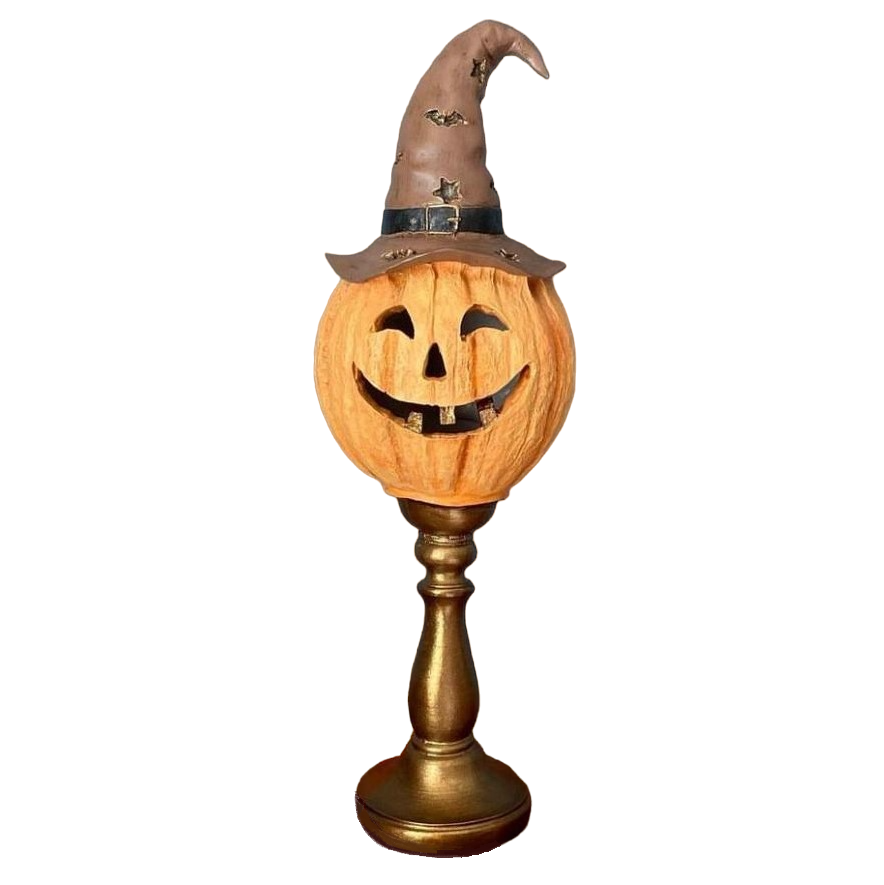 Halloween Pumpkin Decor, Decorative Pumpkin Figurine, Tall Pumpkin Decor, Halloween Pumpkin Sculpture, Halloween Home Accent, Pumpkin Statue