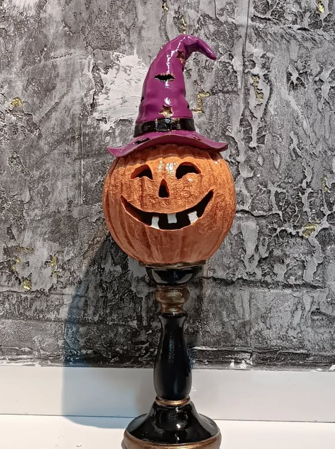Halloween Pumpkin Decor, Decorative Pumpkin Figurine, Tall Pumpkin Decor, Halloween Pumpkin Sculpture, Halloween Home Accent, Pumpkin Statue