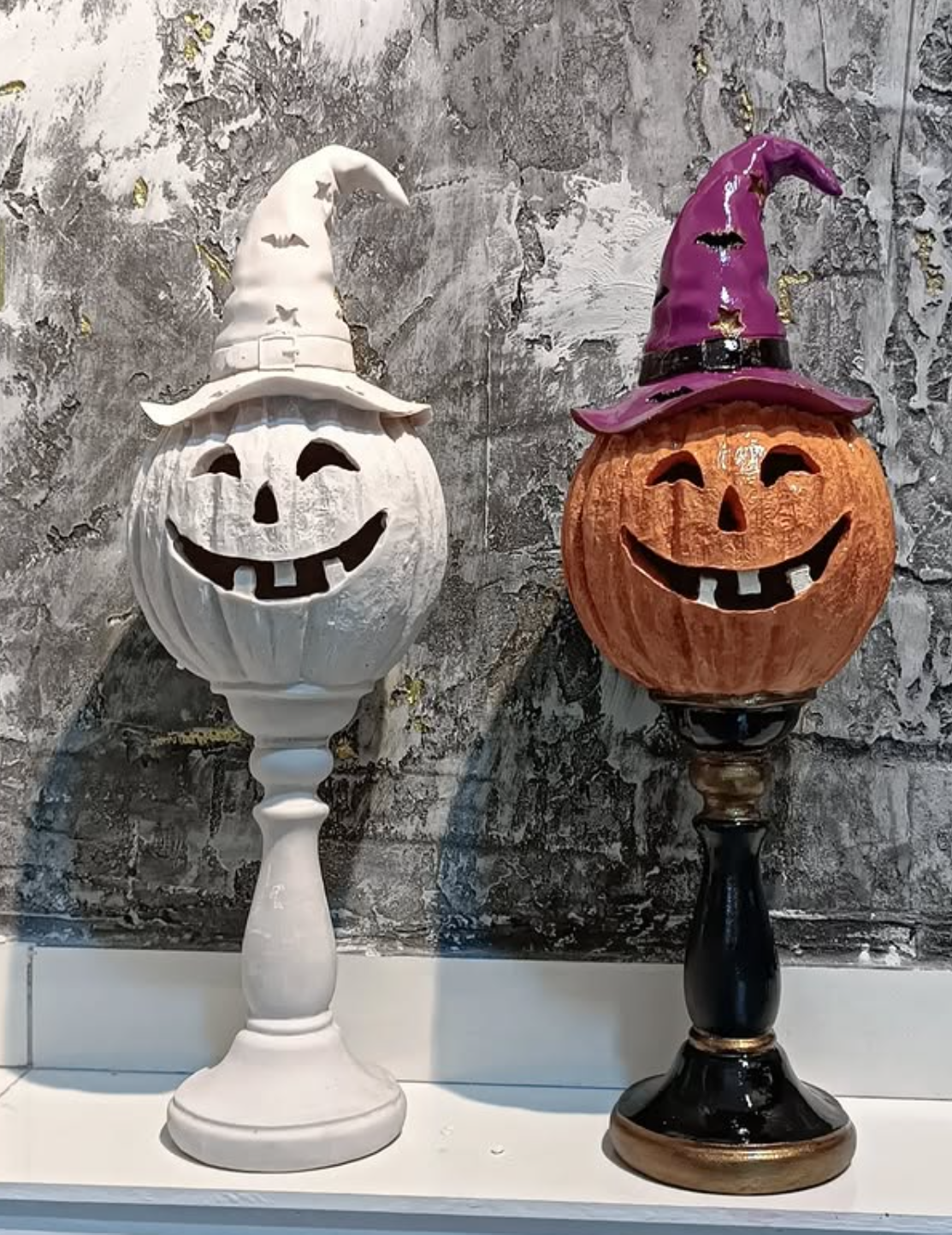 Halloween Pumpkin Decor, Decorative Pumpkin Figurine, Tall Pumpkin Decor, Halloween Pumpkin Sculpture, Halloween Home Accent, Pumpkin Statue