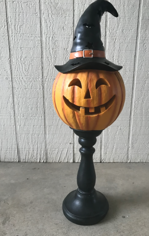 Halloween Pumpkin Decor, Decorative Pumpkin Figurine, Tall Pumpkin Decor, Halloween Pumpkin Sculpture, Halloween Home Accent, Pumpkin Statue
