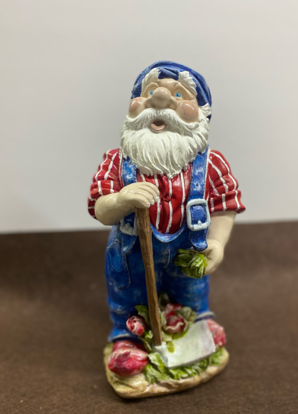 Garden Gnome Statue, Outdoor Gnome Figurine, Rustic Garden Gnome Decor, Hand Painted Gnome Statue , Gnome Sculpture, Garden Gnome Statue