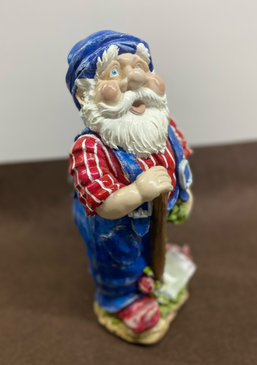 Garden Gnome Statue, Outdoor Gnome Figurine, Rustic Garden Gnome Decor, Hand Painted Gnome Statue , Gnome Sculpture, Garden Gnome Statue