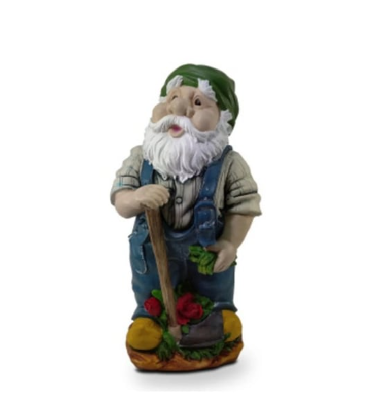 Garden Gnome Statue, Outdoor Gnome Figurine, Rustic Garden Gnome Decor, Hand Painted Gnome Statue , Gnome Sculpture, Garden Gnome Statue