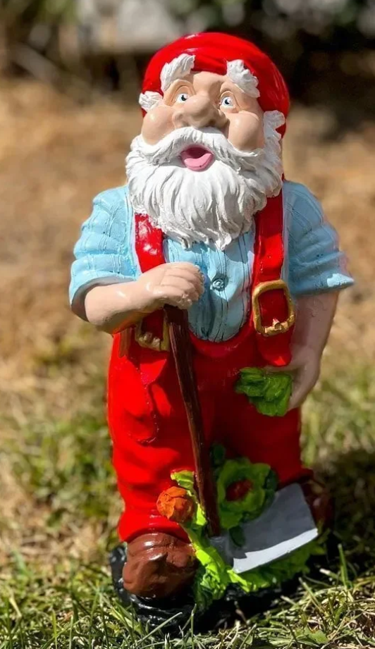 Garden Gnome Statue, Outdoor Gnome Figurine, Rustic Garden Gnome Decor, Hand Painted Gnome Statue , Gnome Sculpture, Garden Gnome Statue