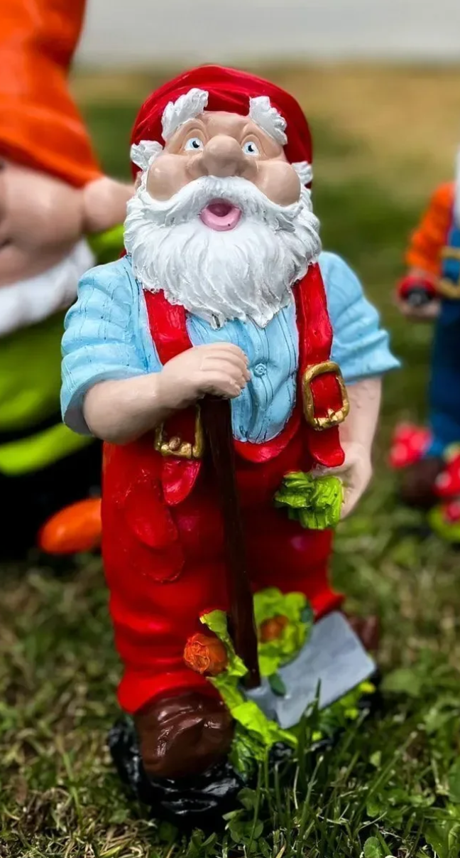 Garden Gnome Statue, Outdoor Gnome Figurine, Rustic Garden Gnome Decor, Hand Painted Gnome Statue , Gnome Sculpture, Garden Gnome Statue