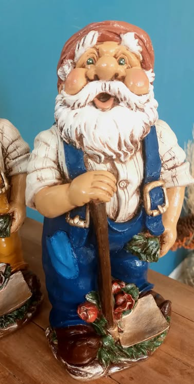 Garden Gnome Statue, Outdoor Gnome Figurine, Rustic Garden Gnome Decor, Hand Painted Gnome Statue , Gnome Sculpture, Garden Gnome Statue