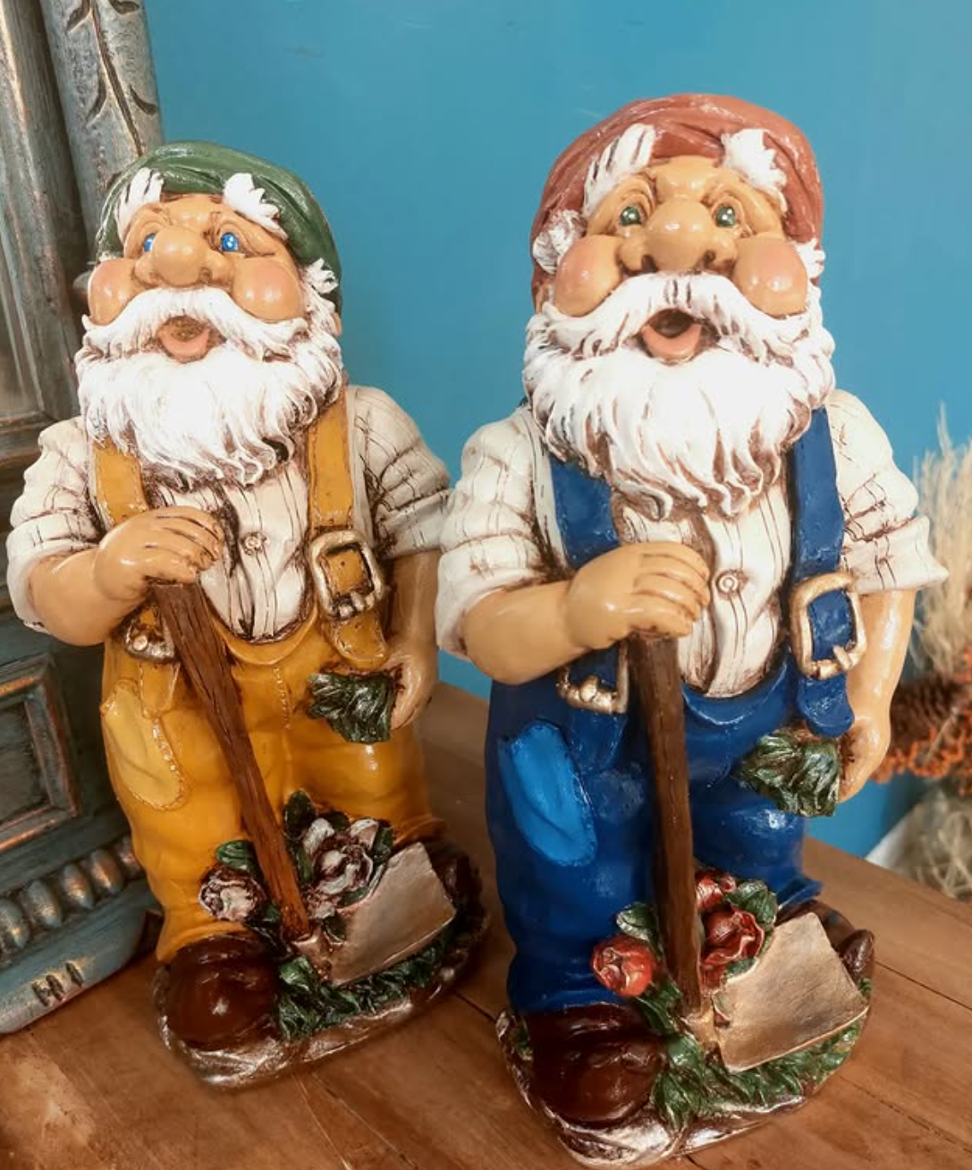 Garden Gnome Statue, Outdoor Gnome Figurine, Rustic Garden Gnome Decor, Hand Painted Gnome Statue , Gnome Sculpture, Garden Gnome Statue