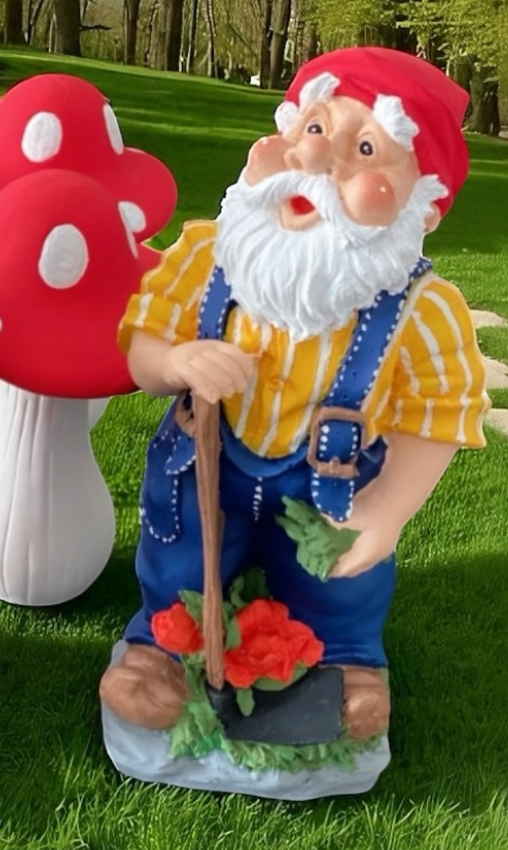 Garden Gnome Statue, Outdoor Gnome Figurine, Rustic Garden Gnome Decor, Hand Painted Gnome Statue , Gnome Sculpture, Garden Gnome Statue