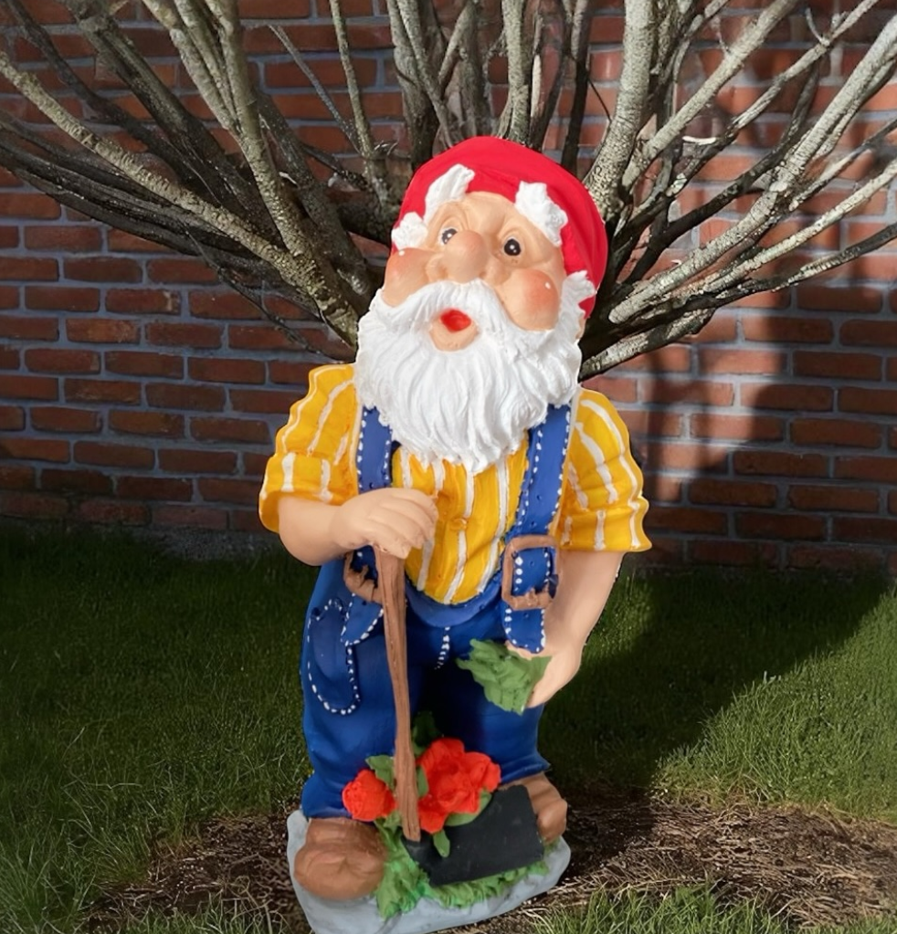 Garden Gnome Statue, Outdoor Gnome Figurine, Rustic Garden Gnome Decor, Hand Painted Gnome Statue , Gnome Sculpture, Garden Gnome Statue