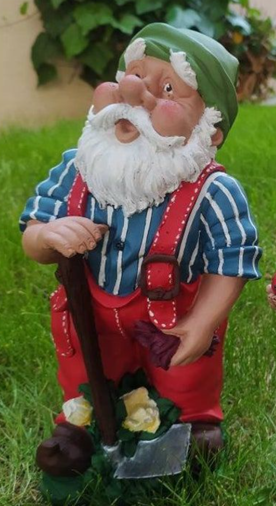 Garden Gnome Statue, Outdoor Gnome Figurine, Rustic Garden Gnome Decor, Hand Painted Gnome Statue , Gnome Sculpture, Garden Gnome Statue