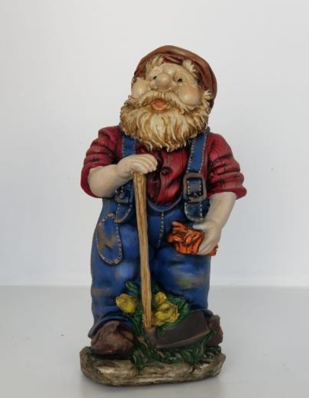 Garden Gnome Statue, Outdoor Gnome Figurine, Rustic Garden Gnome Decor, Hand Painted Gnome Statue , Gnome Sculpture, Garden Gnome Statue