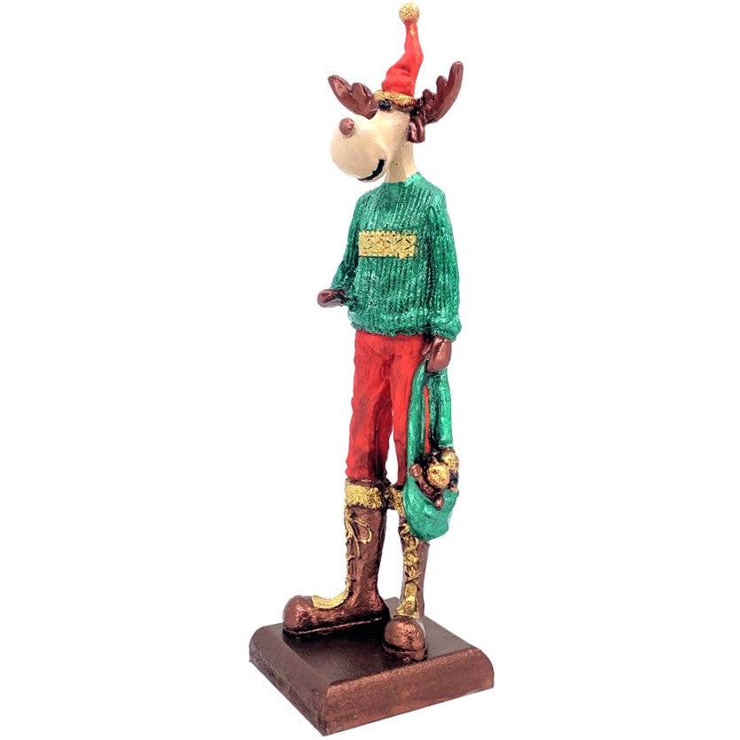 Nordic Style Reindeer Man Sculpture, Decorative Reindeer Man Sculpture, Standing Reindeer Man Statue, Cute Reindeer Gentleman Statue
