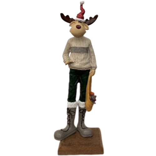Nordic Style Reindeer Man Sculpture, Decorative Reindeer Man Sculpture, Standing Reindeer Man Statue, Cute Reindeer Gentleman Statue