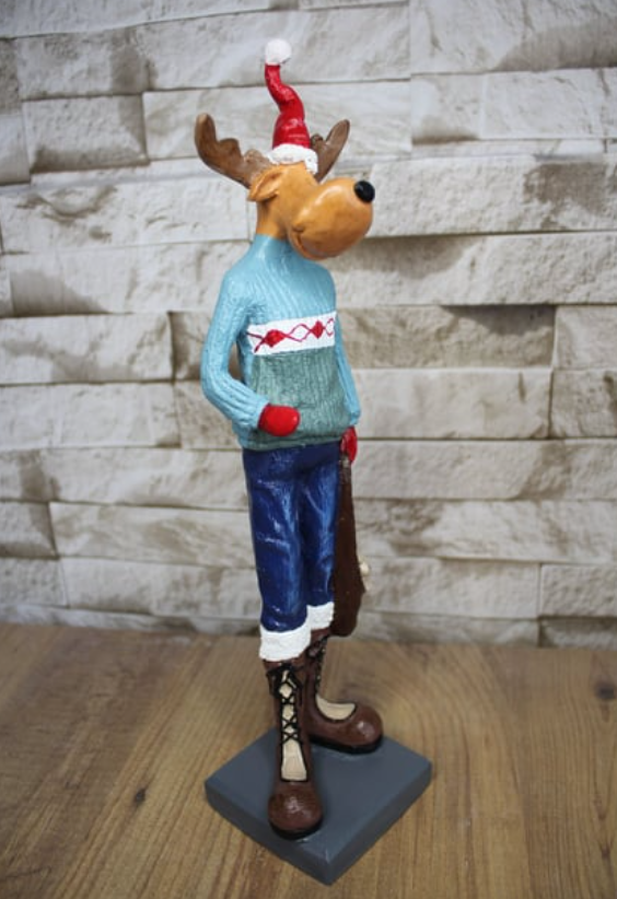 Nordic Style Reindeer Man Sculpture, Decorative Reindeer Man Sculpture, Standing Reindeer Man Statue, Cute Reindeer Gentleman Statue