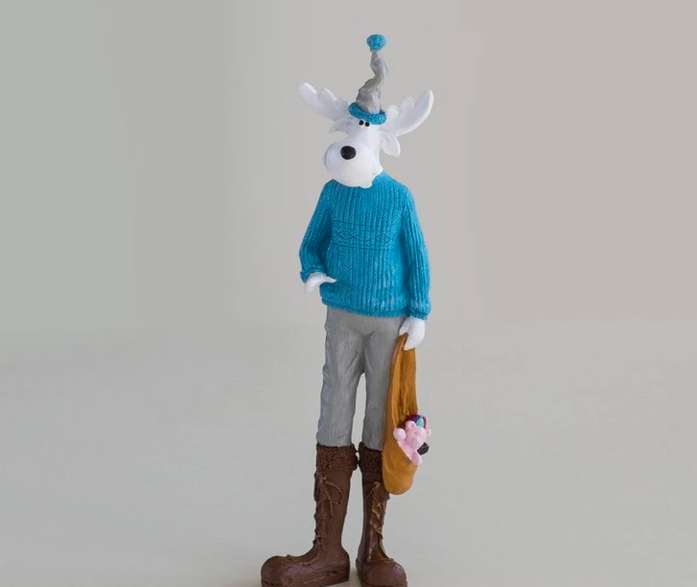 Nordic Style Reindeer Man Sculpture, Decorative Reindeer Man Sculpture, Standing Reindeer Man Statue, Cute Reindeer Gentleman Statue