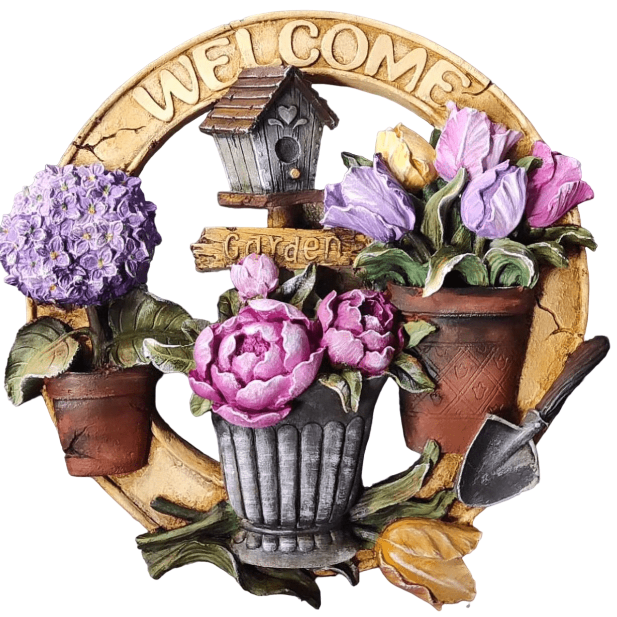 3D Welcome Door Hanging, Handmade Welcome Sign, 3D Floral Door Decoration, Handmade Garden Welcome Plaque, Front Door Art, Welcome Wall Art