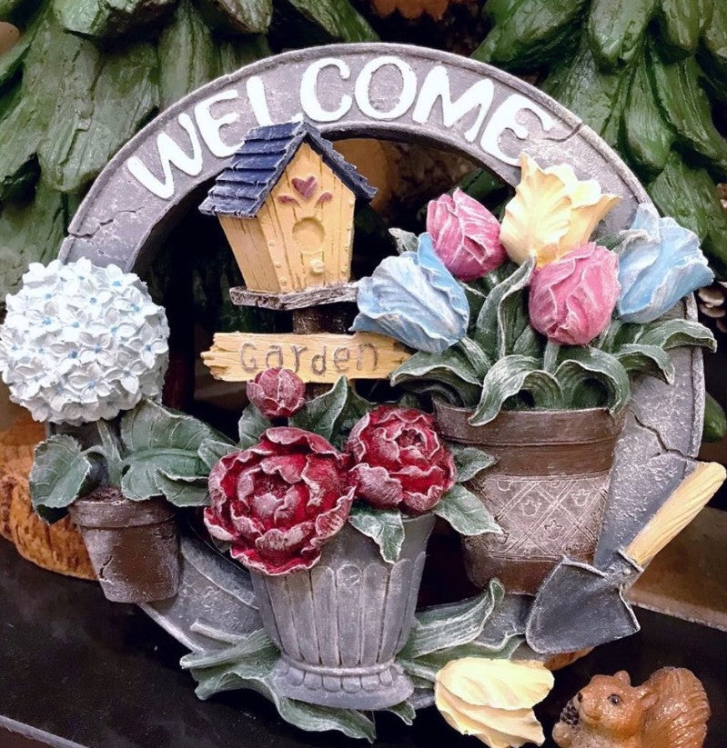 3D Welcome Door Hanging, Handmade Welcome Sign, 3D Floral Door Decoration, Handmade Garden Welcome Plaque, Front Door Art, Welcome Wall Art
