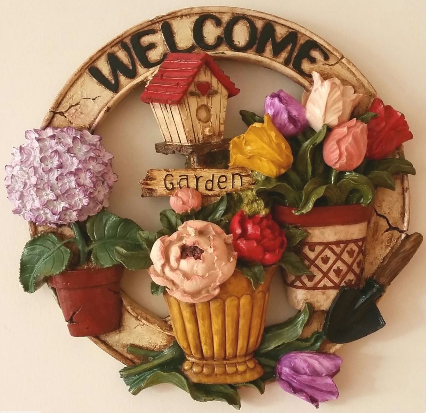 3D Welcome Door Hanging, Handmade Welcome Sign, 3D Floral Door Decoration, Handmade Garden Welcome Plaque, Front Door Art, Welcome Wall Art