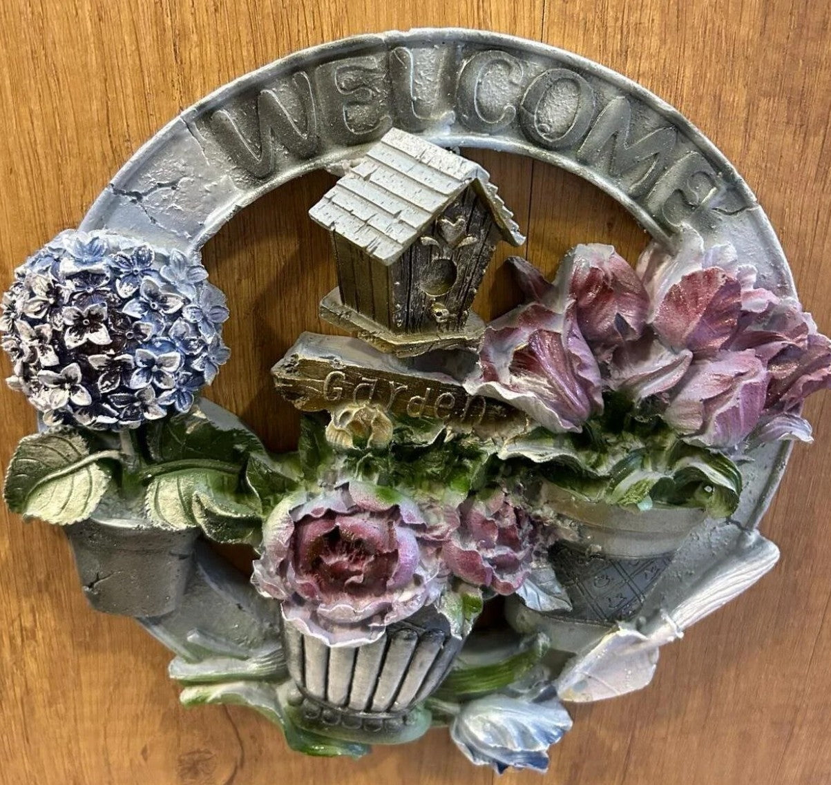 3D Welcome Door Hanging, Handmade Welcome Sign, 3D Floral Door Decoration, Handmade Garden Welcome Plaque, Front Door Art, Welcome Wall Art