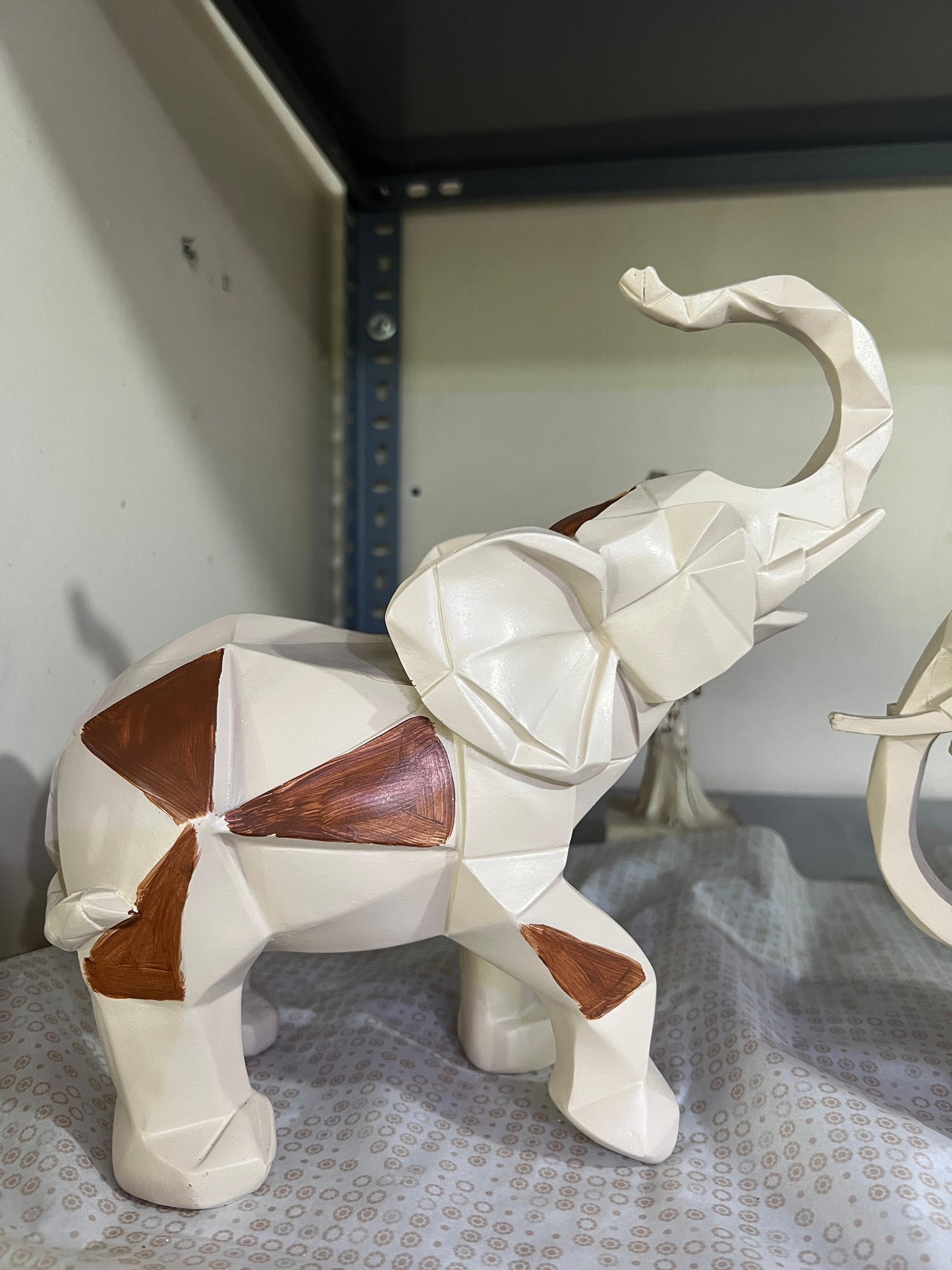 Cubic Elephant Statue Set, Modern Geometric Elephant Decor, Cubic Elephant Sculpture, Abstract Elephant Sculpture, Cubic Elephant Statue