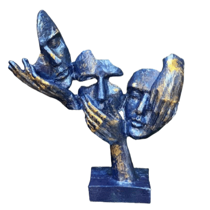 Abstract Three Face On Hand Statue, Tabletop Art Decor, Modern Face Sculpture, Abstract Design Decor, Face Sculpture, Face Statue, Face Decor, Face Objects, Face Figurine