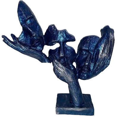 Abstract Three Face On Hand Statue, Tabletop Art Decor, Modern Face Sculpture, Abstract Design Decor, Face Sculpture, Face Statue, Face Decor, Face Objects, Face Figurine