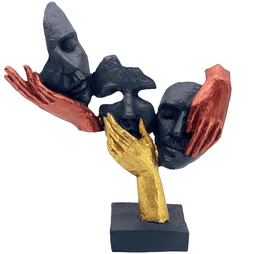 Abstract Three Face On Hand Statue, Tabletop Art Decor, Modern Face Sculpture, Abstract Design Decor, Face Sculpture, Face Statue, Face Decor, Face Objects, Face Figurine