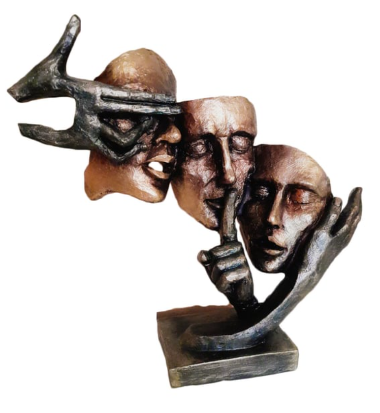 Abstract Three Face Sculpture, Modern Art Decor, Tabletop Statue, Modern Face Sculpture, Face Sculpture, Face Statue, Modern Face Decor, Face Figurine, Modern Face Statue