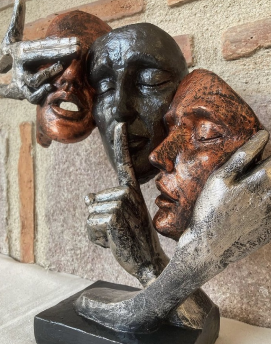 Abstract Three Face Sculpture, Modern Art Decor, Tabletop Statue, Modern Face Sculpture, Face Sculpture, Face Statue, Modern Face Decor, Face Figurine, Modern Face Statue