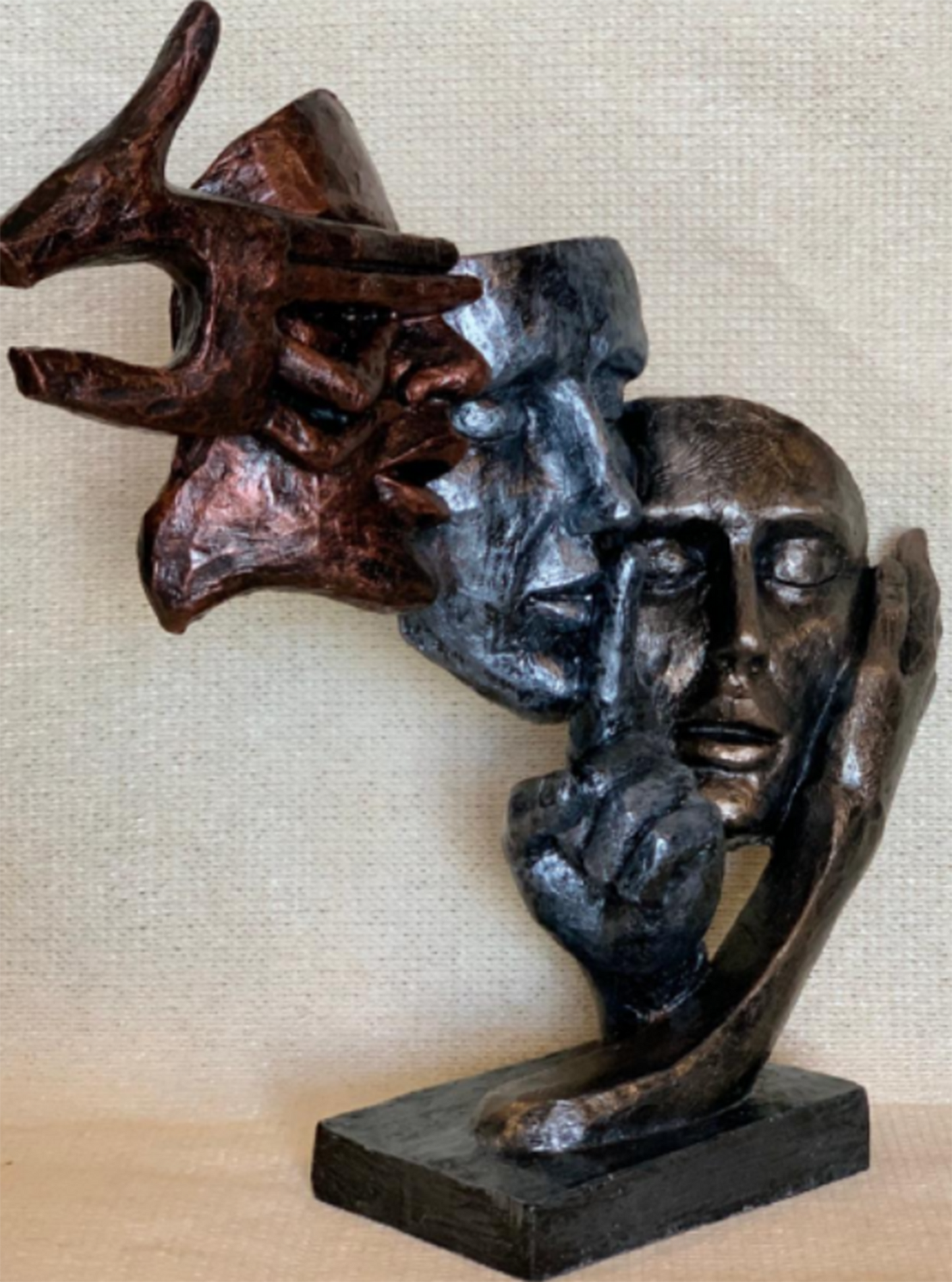 Abstract Three Face Sculpture, Modern Art Decor, Tabletop Statue, Modern Face Sculpture, Face Sculpture, Face Statue, Modern Face Decor, Face Figurine, Modern Face Statue