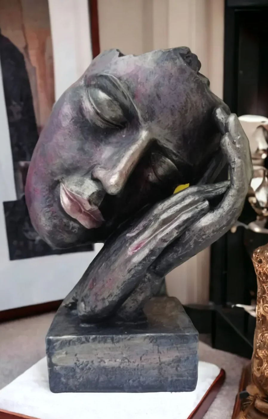 Abstract Face Decor Sculpture, Modern Face Sculpture, Modern Abstract Face Decor, Elegant Face Sculpture, Unique Face Decor Statue