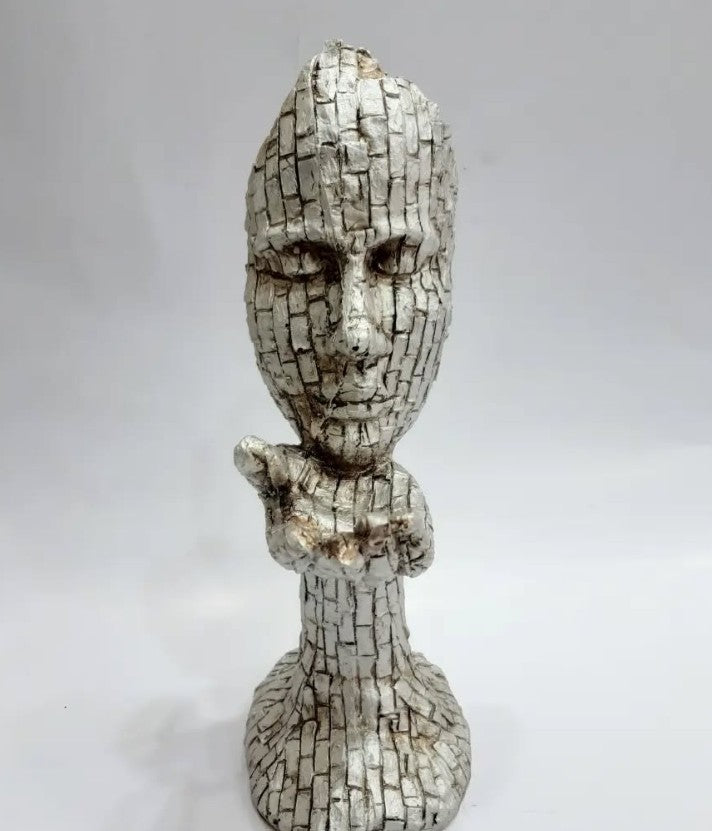 Handmade Abstract Face Statue, Modern Art Sculpture, Handmade Mosaic Face Figurine, Handmade Abstract Head Decor, Handmade Human Face