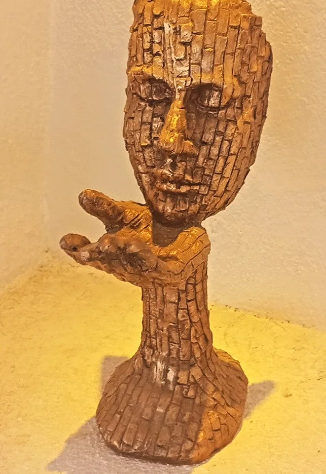 Handmade Abstract Face Statue, Modern Art Sculpture, Handmade Mosaic Face Figurine, Handmade Abstract Head Decor, Handmade Human Face