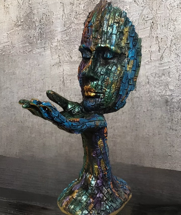 Handmade Abstract Face Statue, Modern Art Sculpture, Handmade Mosaic Face Figurine, Handmade Abstract Head Decor, Handmade Human Face