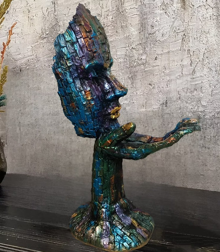 Handmade Abstract Face Statue, Modern Art Sculpture, Handmade Mosaic Face Figurine, Handmade Abstract Head Decor, Handmade Human Face