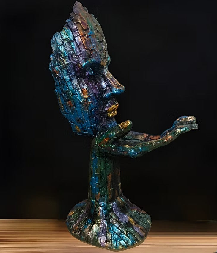 Handmade Abstract Face Statue, Modern Art Sculpture, Handmade Mosaic Face Figurine, Handmade Abstract Head Decor, Handmade Human Face