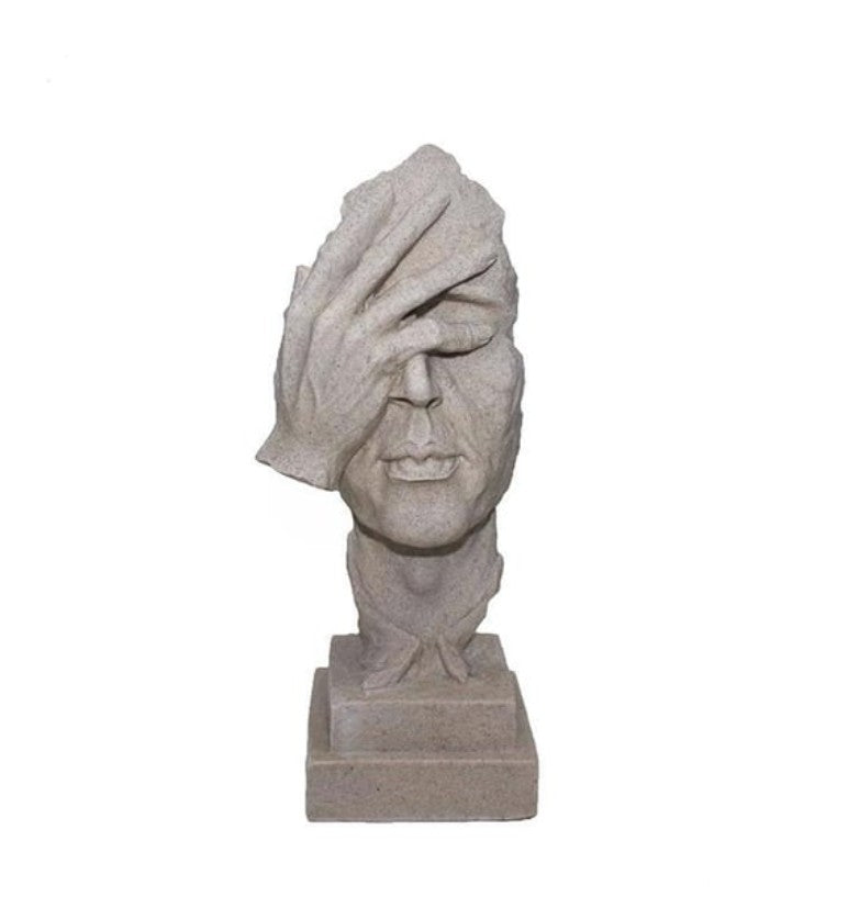 Handmade I Didn’t See Decor, Abstract Face Statue, Modern Art Sculpture, Face Bust