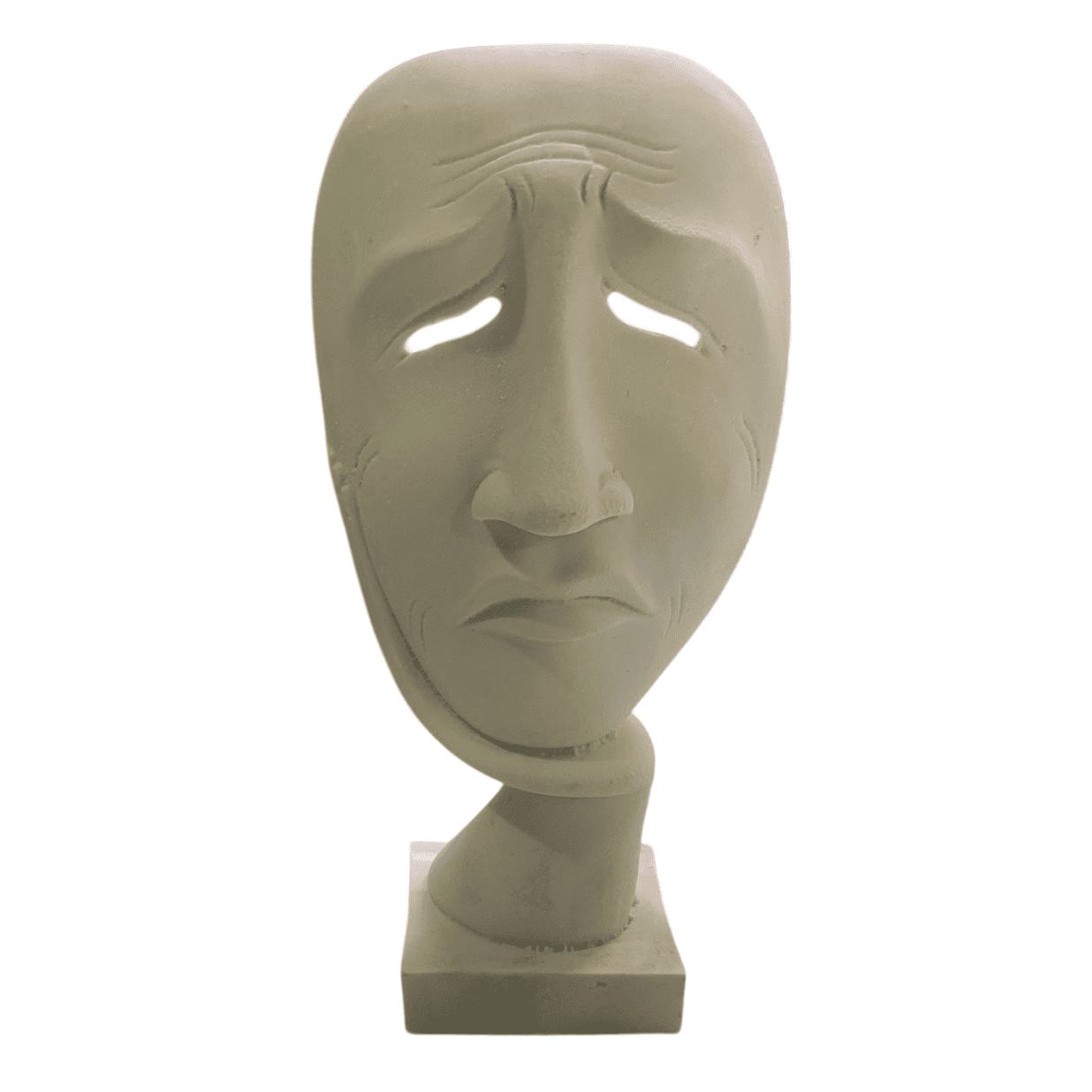 Handmade Sad Face Mask Decor, Handmade Sad Mask Statue, Handmade Face Sculpture, Handmade Artistic Face Decor, Abstract Emotion Sculpture