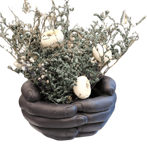 Hand Shaped Flower Pot, Polyester Hand Planter Pot, Modern Hand Shaped Pot, Hand Design Plant Pot, Polyester Hand Flower Vase