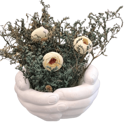 Hand Shaped Flower Pot, Polyester Hand Planter Pot, Modern Hand Shaped Pot, Hand Design Plant Pot, Polyester Hand Flower Vase