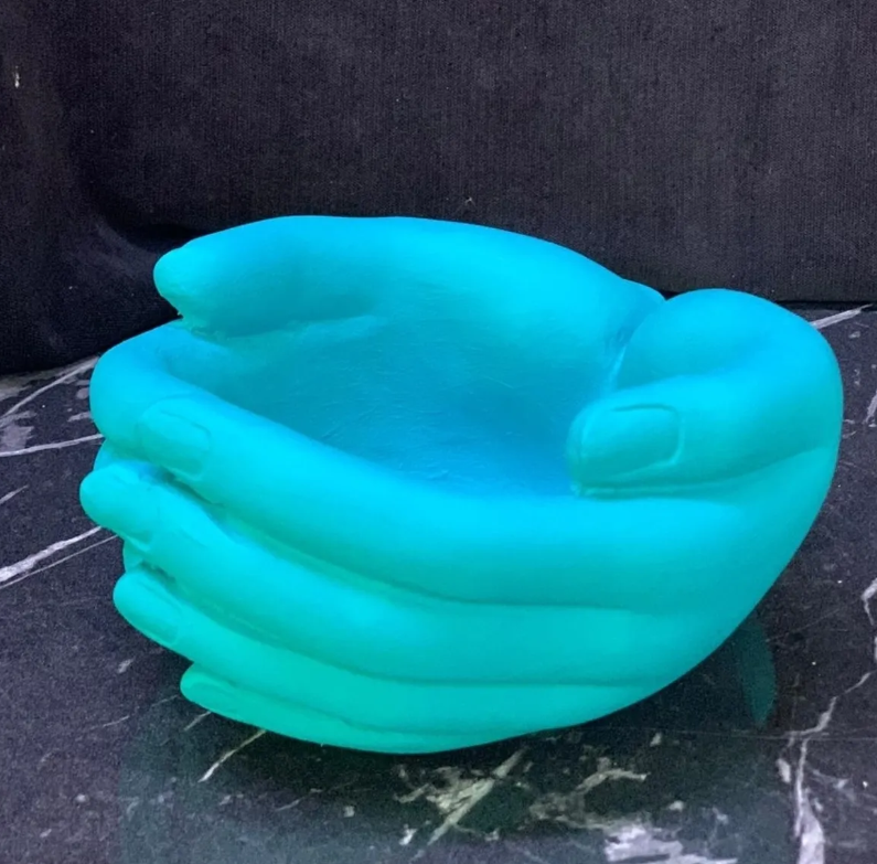 Hand Shaped Flower Pot, Polyester Hand Planter Pot, Modern Hand Shaped Pot, Hand Design Plant Pot, Polyester Hand Flower Vase