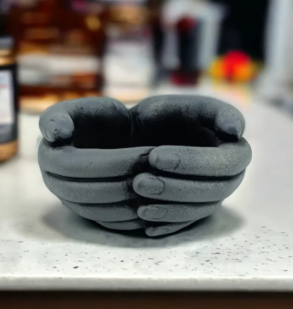 Hand Shaped Flower Pot, Polyester Hand Planter Pot, Modern Hand Shaped Pot, Hand Design Plant Pot, Polyester Hand Flower Vase