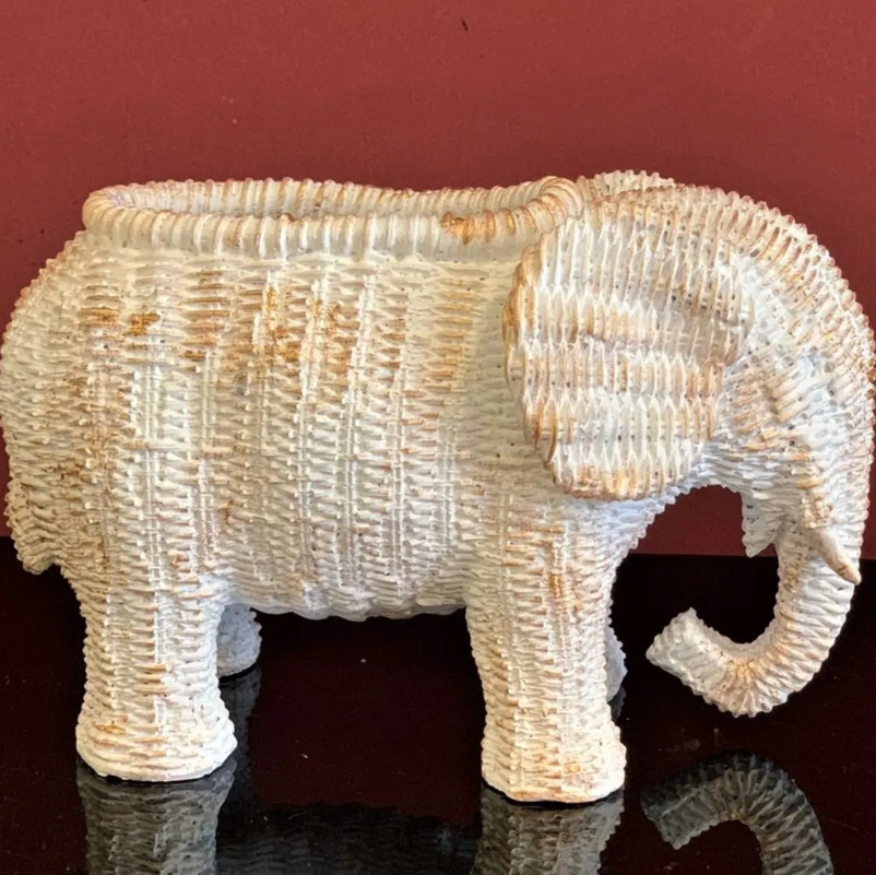 Elephant Shaped Planter Vase, Elephant Planter Pot, Handcrafted Elephant Vase, Animal Shaped Elephant Flower Pot, Cute Elephant Vase