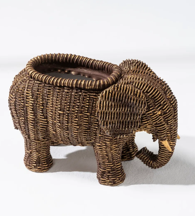 Elephant Shaped Planter Vase, Elephant Planter Pot, Handcrafted Elephant Vase, Animal Shaped Elephant Flower Pot, Cute Elephant Vase