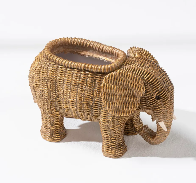 Elephant Shaped Planter Vase, Elephant Planter Pot, Handcrafted Elephant Vase, Animal Shaped Elephant Flower Pot, Cute Elephant Vase