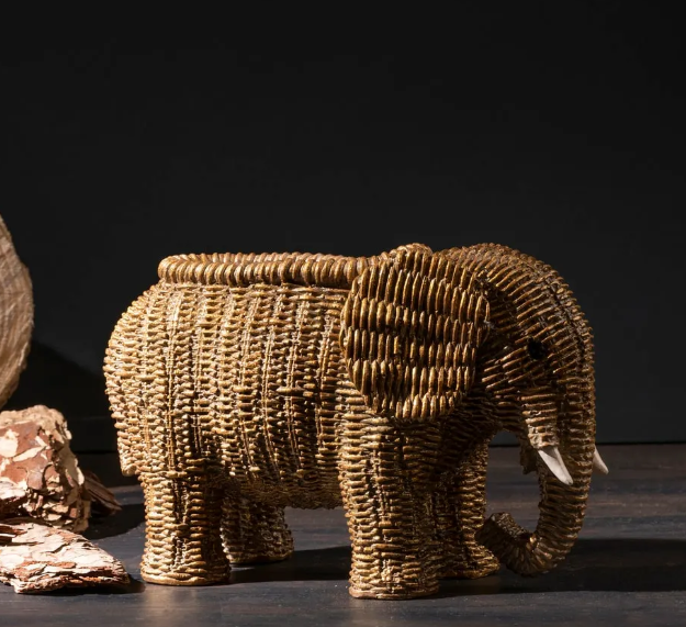 Elephant Shaped Planter Vase, Elephant Planter Pot, Handcrafted Elephant Vase, Animal Shaped Elephant Flower Pot, Cute Elephant Vase