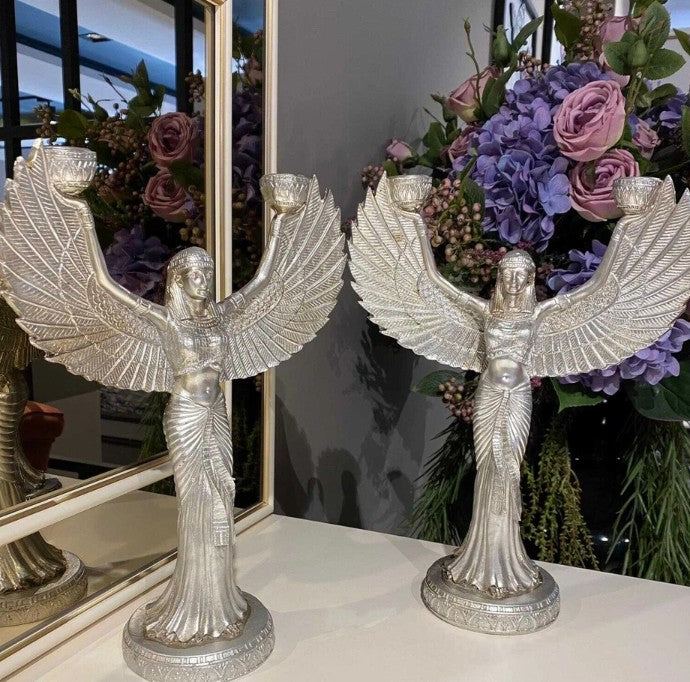 Goddess Isis Candle Holder Statue, Egyptian Isis Candle Stand, Isis Candle Holder, Isis Candlestick, Isis Candle Holder Art Decor