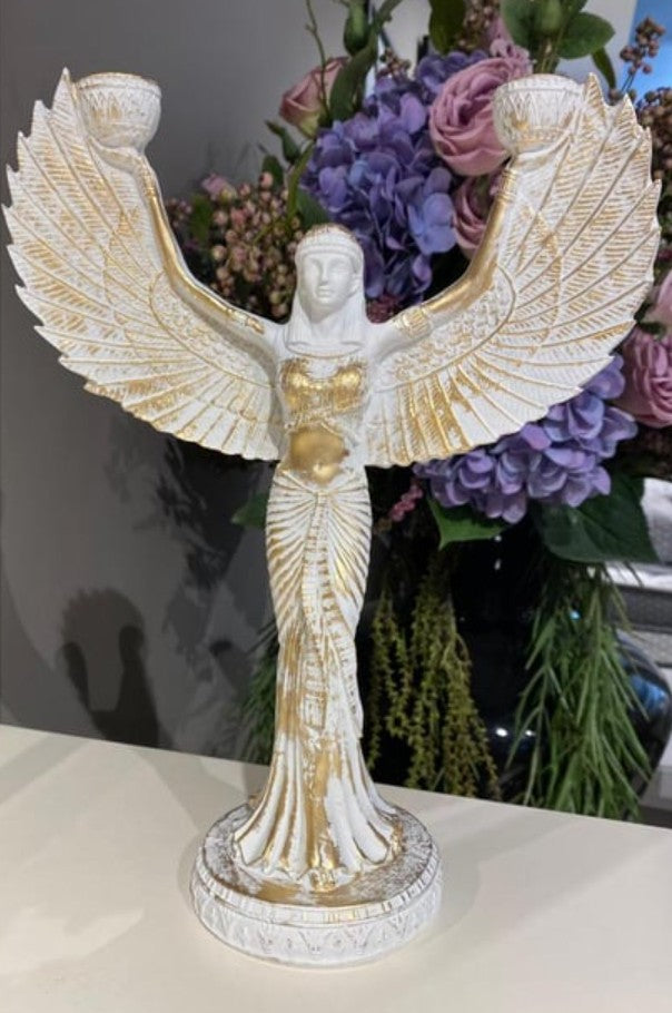 Goddess Isis Candle Holder Statue, Egyptian Isis Candle Stand, Isis Candle Holder, Isis Candlestick, Isis Candle Holder Art Decor