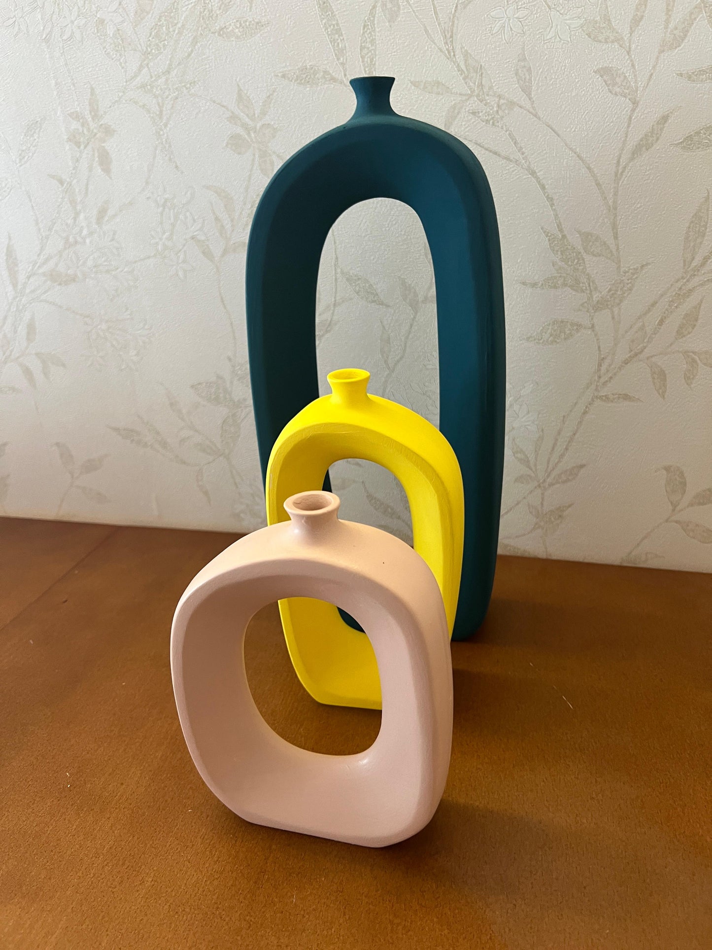 Modern Ceramic Abstract Vases Set, Sculptural Hollow Centerpieces, Abstract Ceramic Vase, Modern Vase Trio, Modern Hollow Vase, Hollow Vase, Hollow Vase Decor